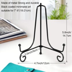 4 Pack Plate Stands For Display,Picture Frame Stand of Metal,Frame and Artworks,Small Easel for Book,Tabletop Art,Picture,Photo Platter