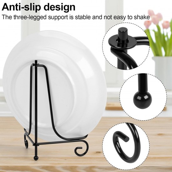 4 Pack Plate Stands For Display,Picture Frame Stand of Metal,Frame and Artworks,Small Easel for Book,Tabletop Art,Picture,Photo Platter