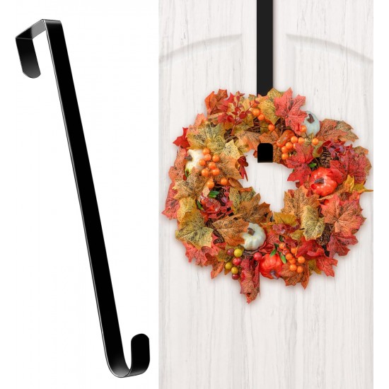 Wreath Hangers for Front Door, Wreath Hook Holder,Over The Door Hanger Hooks,Metal Garland Hangers Hook for Halloween Christmas Decorations Porch Decor