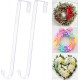 12" Clear Wreath-Hanger Non Scratch Over The Door Hooks,2 Pack Easter Halloween Christmas Decoration Welcome Sign for Front Doors Décor Inside Outside,Slim Hangers Organizer for Home