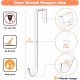 12" Clear Wreath-Hanger Non Scratch Over The Door Hooks,2 Pack Easter Halloween Christmas Decoration Welcome Sign for Front Doors Décor Inside Outside,Slim Hangers Organizer for Home