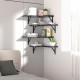 Corner Floating Shelves Wall Mounted Set of 4, Rustic Wood Storage Display Wall Shelves for Home Decor, Bathroom, Kitchen, Bedroom, Living Room, Office