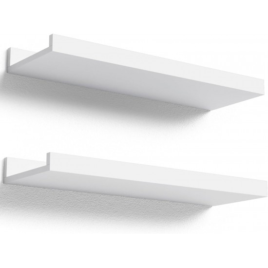 Floating Shelves Wall Mounted Set of 2, Modern Shelves for Bedroom, Nursery Shelves with Lip, Display Picture Ledge Shelf for Wall Decor Living Room Bathroom Kitchen