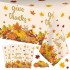3 Pcs Thanksgiving Tablecloth - Give Thanks Plastic Table Cloth Disposable Rectangular Fall Pumpkin Maple Leaves Table Cover for Thanksgiving Day Party Decorations Tables Decor Supplies