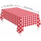2 Pack Red Gingham Tablecloth Rectangle 54 x 108 Red and White Checkered Table Cloth Disposable Plaid Table Cover Plastic for Birthday Baby Shower Picnic Wedding Party Supplies