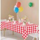 2 Pack Red Gingham Tablecloth Rectangle 54 x 108 Red and White Checkered Table Cloth Disposable Plaid Table Cover Plastic for Birthday Baby Shower Picnic Wedding Party Supplies