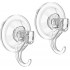Wreath Hanger, Large Suction Cup Wreath Hooks, Heavy Duty, 22 LB Capacity, Removable and Reusable, Clear, 2 Pcs