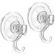 Wreath Hanger, Large Suction Cup Wreath Hooks, Heavy Duty, 22 LB Capacity, Removable and Reusable, Clear, 2 Pcs