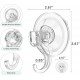 Wreath Hanger, Large Suction Cup Wreath Hooks, Heavy Duty, 22 LB Capacity, Removable and Reusable, Clear, 2 Pcs