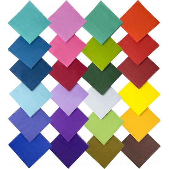 24 colors Cocktail Napkins disposable Beverage Napkin paper for Cocktail, Wedding, Dinner，Brithday Party Dessert Wine Paper Napkins