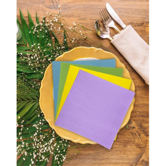 24 colors Cocktail Napkins disposable Beverage Napkin paper for Cocktail, Wedding, Dinner，Brithday Party Dessert Wine Paper Napkins