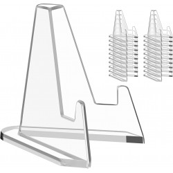 Card Display Stand, 20 Pack Small Easel Stand, Acrylic Picture Holder Stands, for Challenge Coin Graded Card Sports Card Trading Card