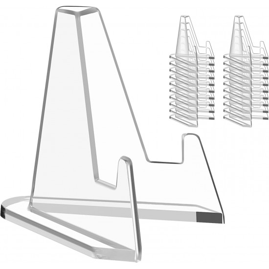 Card Display Stand, 20 Pack Small Easel Stand, Acrylic Picture Holder Stands, for Challenge Coin Graded Card Sports Card Trading Card