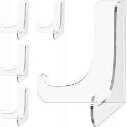 5 Pack Acrylic Display Stand, Plate Stand for Display, Clear Easel Stand, Display Holder for Card, Frame, Picture, Magazine, Book, CD