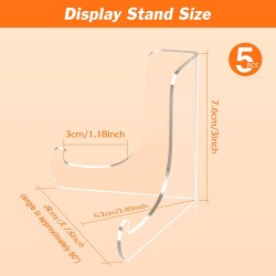 5 Pack Acrylic Display Stand, Plate Stand for Display, Clear Easel Stand, Display Holder for Card, Frame, Picture, Magazine, Book, CD