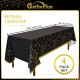 50th Birthday Disposable Tablecloth 4 Pack Gold and Black Waterproof Plastic Table Cover for Men Woman 50 Birthday Party Decorations