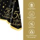 50th Birthday Disposable Tablecloth 4 Pack Gold and Black Waterproof Plastic Table Cover for Men Woman 50 Birthday Party Decorations