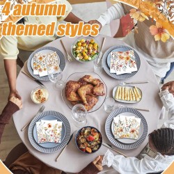 200 Pieces Autumn Floral Cocktail Napkins Disposable Vintage Flower Decoupage Paper Napkins Wildflower Beverage Towel for Summer Fall Party Favor Supplies