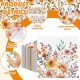 200 Pieces Autumn Floral Cocktail Napkins Disposable Vintage Flower Decoupage Paper Napkins Wildflower Beverage Towel for Summer Fall Party Favor Supplies