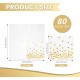 80 Pack of White Paper Cocktail Napkins with Gold Foil Polka Dot Confetti，Polka Dot Party Supplies